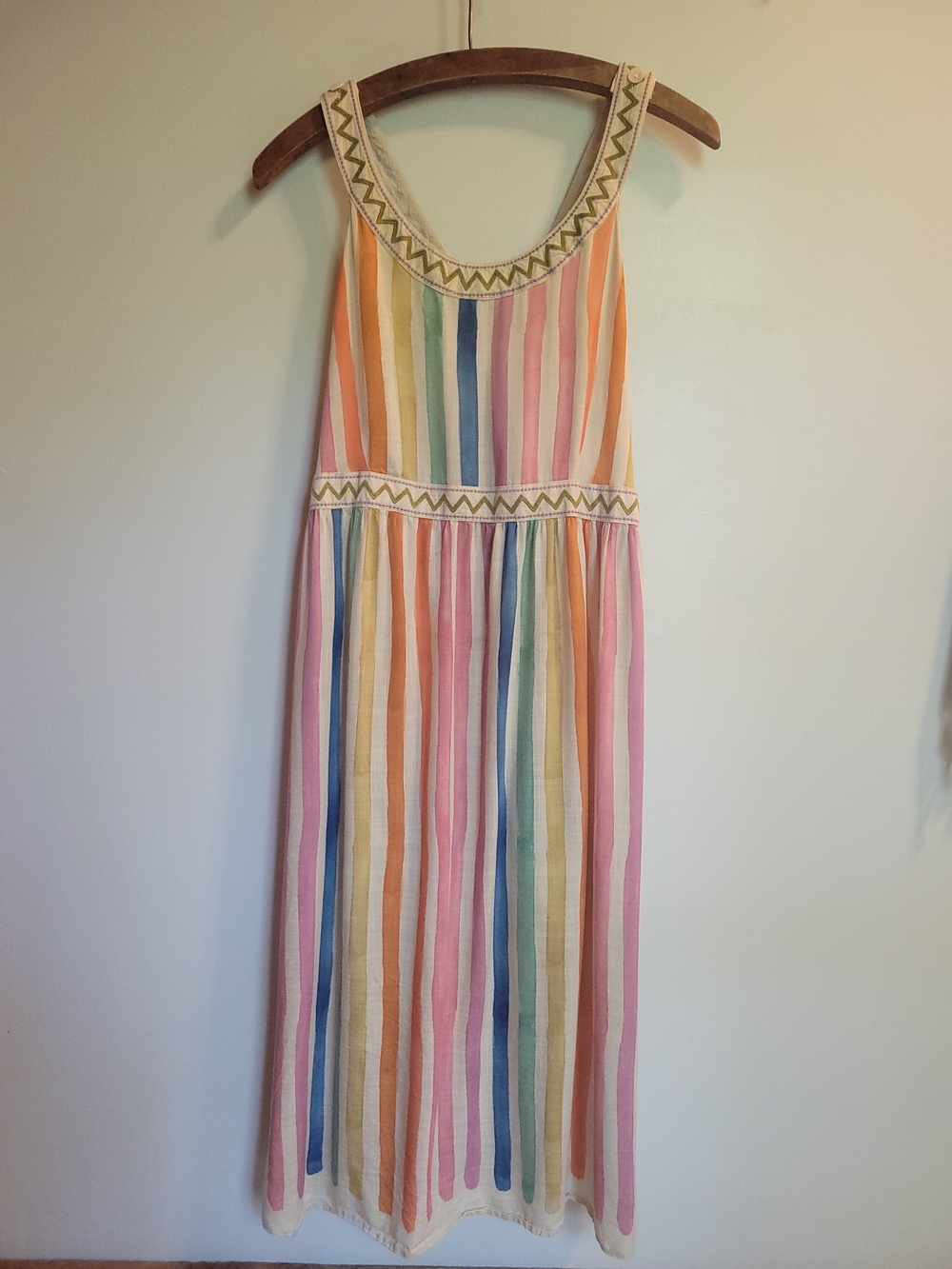 Gundrun Sjoden Striped Midi Womens Dreaa Medium Lined Pockets Backless